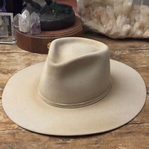 New Kemosabe Grit Tan Flat Brim Beaver Felt Cowboy Hat Fedora Stetson 7 1/8 57